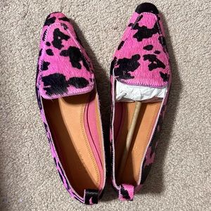 ASOS Design NWOT Loafers Pink Cow Print